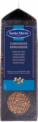 Kardemummakärnor, malen 500 g 101184 Koriander, hel 270 g 101185 Koriander, malen 355 g 101194 Kryddpeppar, hel 345 g 101195 Kryddpeppar,