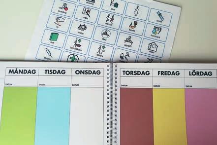 Väl i det egna hemmet kan olika lättlästa kokböcker och råd för annat praktiskt hushållsarbete komma väl till pass.