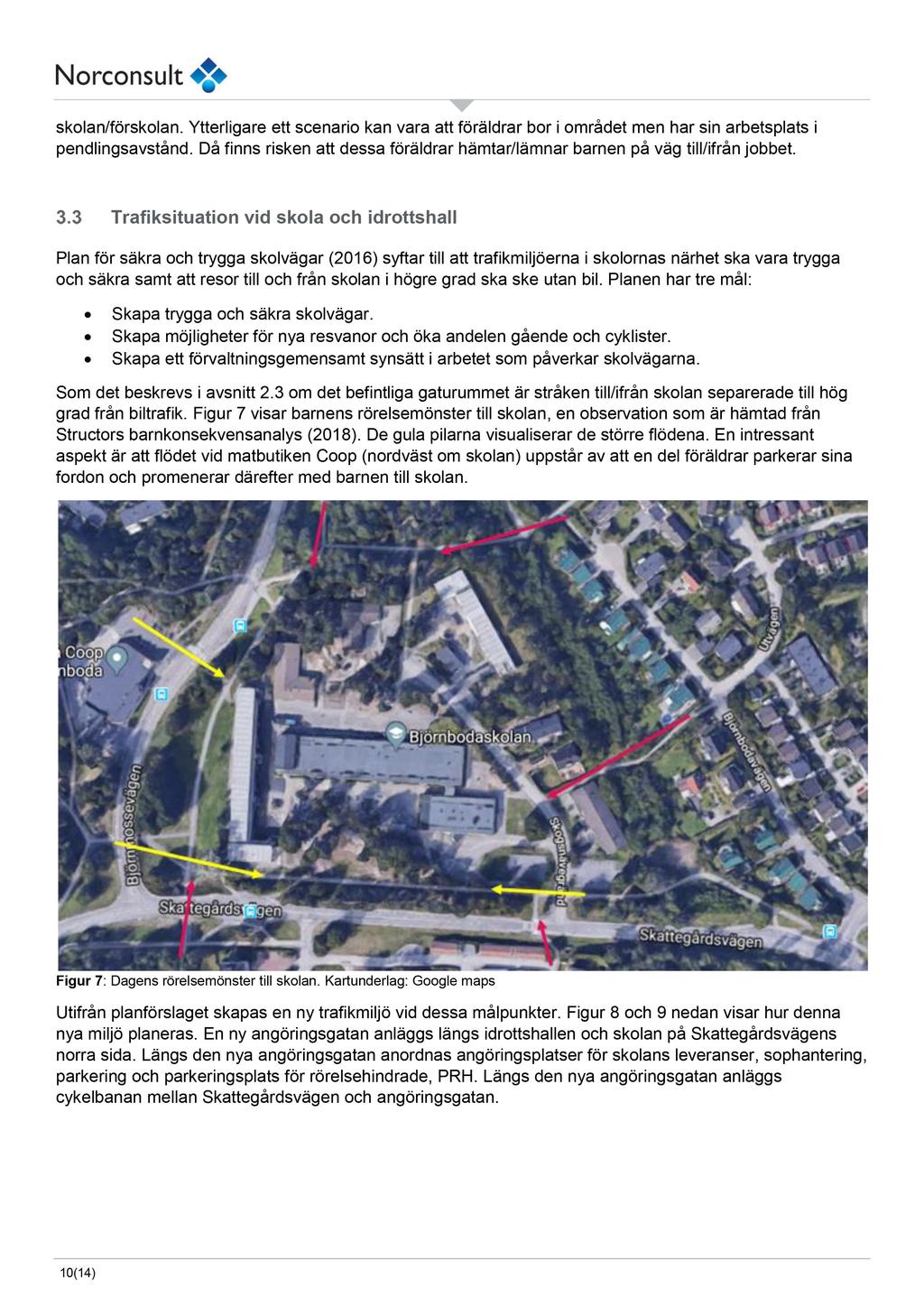skolan/förskolan. Ytterligare ett scenario kan vara att föräldrar bor i området men har sin arbetsplats i pendlingsavstånd.