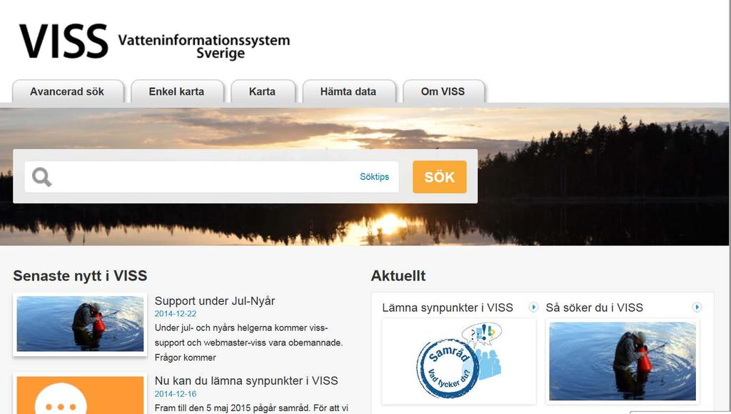Informationskanal VISS www.viss.lansstyrelsen.