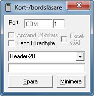 Inställningar i M5 Admin Reader 1. Välj Start > Alla program > R-CARD M5 Admin Reader > Bordsläsare. 2. Klicka på Bordsläsare för att starta bordsläsarprogrammet. 3.