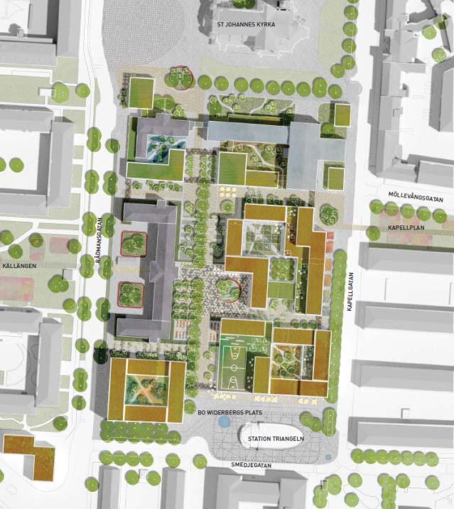 Med endast ca 300 meter till Möllevångstorget innebär lokaliseringen också närhet till många andra kulturella institutioner som exempelvis kulturhuset Mazetti, Malmö konsthall och många gallerier. Kv.