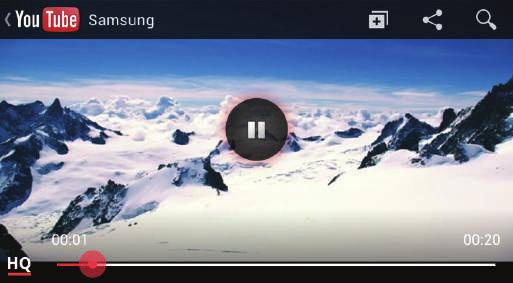 Media YouTube Använd programmet för att titta på videoklipp från webbplatsen för YouTube. Tryck lätt på YouTube på programskärmen.