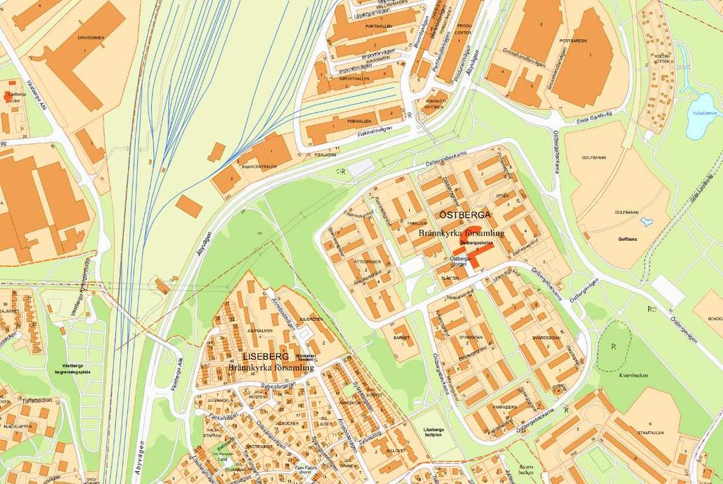 SID 2 (9) Åbyvägen PLANOMRÅDET Östberga Liseberg Buss ca 250 meter från planområdet Planområdets lokalisering och ungefärliga omfattning.