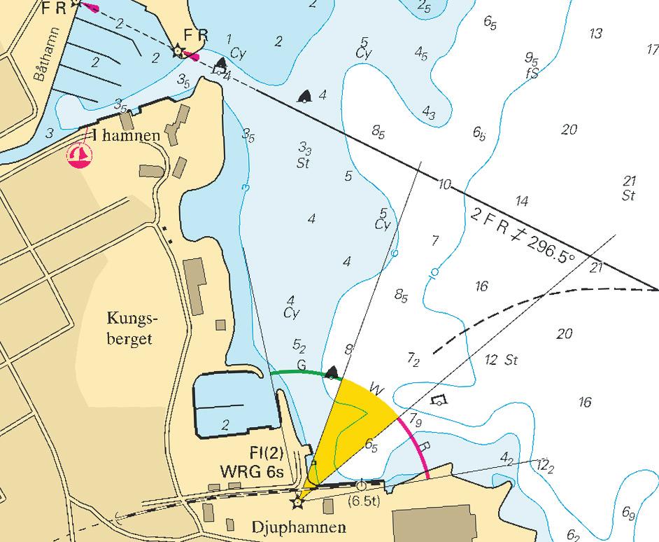 15 Nr 331 Åmål Sjöfartsverket, Norrköping. Publ. 12 november 2010 * 6833 Sjökort/Chart: 134 Sverige. Vänern. S om Åmål. Farleden Nötön - Gullnäbben - Svartskär. Ändrad djupinformation.