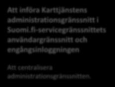 Suomi.fi-kartor: oktober december 2019 Vägkartan preciseras när arbetet fortskrider Karttjänstens behörighetsansökningar för Suomi.