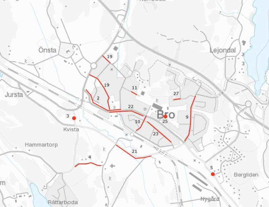 Trafik- och tillgänglighetsprogram 2018 Trafik- och tillgänglighetsprojekt 2018 Figur 3: Projekt i Bro.