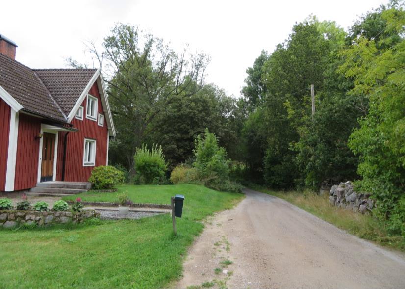 Den gamla kvarnbostaden Djupadal, precis intill ån där kvarnen fanns förr i
