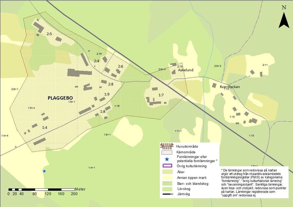 Emmaboda kommun Kulturmiljöprogram D Särskilt värdefull kulturhistorisk byggnad/ bebyggelseområde Utdrag ur Riksantikvarieämbetets FMIS (fornsök): ^` Huvudområde Kärnområde Kulturlämning Fast