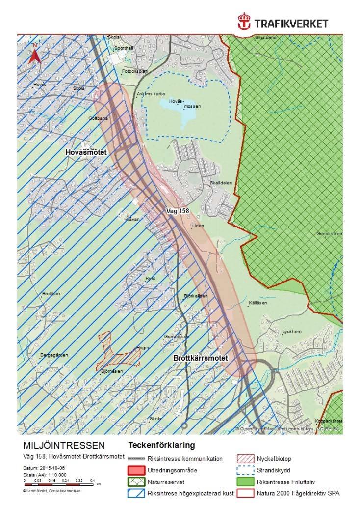 Riksintressen Riksintresse Högexploaterad kust (tangerar väg 158) Sandsjöbacka (öst):