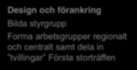 planering av arbete regionalt och lokalt Regionala arbetsgrupper vid varje CSD med