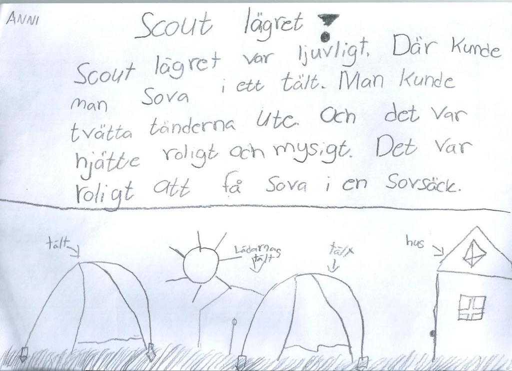 9 VARGUNGARNAS BÄSTA SCOUTMINNEN På ett av sina möten blev vargungarna ombedda att skriva om sitt