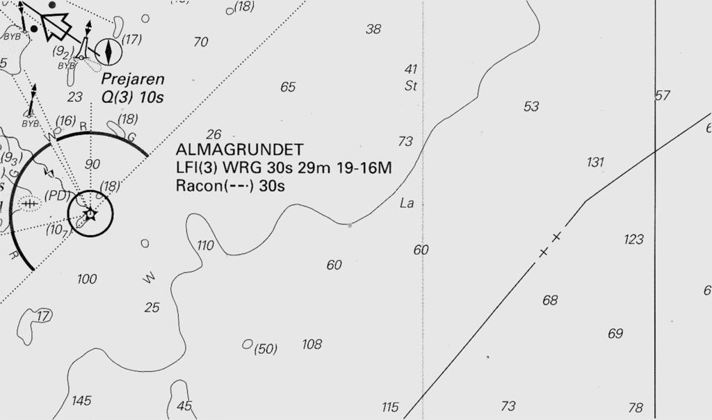 .. 133 Kgv Rita strötriangel = Kög = 119 = 4,2 knop (8,5/2 efterso det är 2