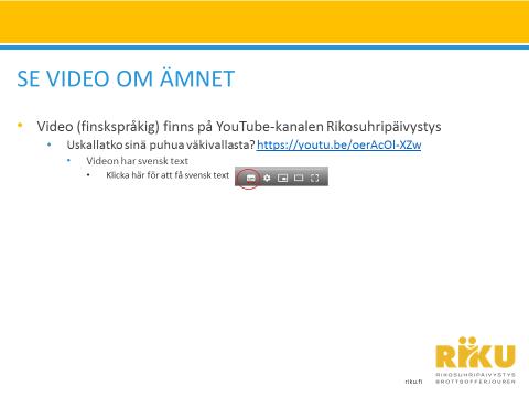 Presentationen kan användas tillsammans med