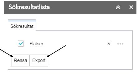 Klickar du på symbolen med tre punkter i Sökresultatlistan finner du ytterligare funktioner.