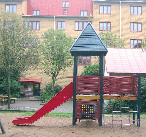 Lekredskap Betecknar lekredskap på bostadsgårdarnas lekplatser.