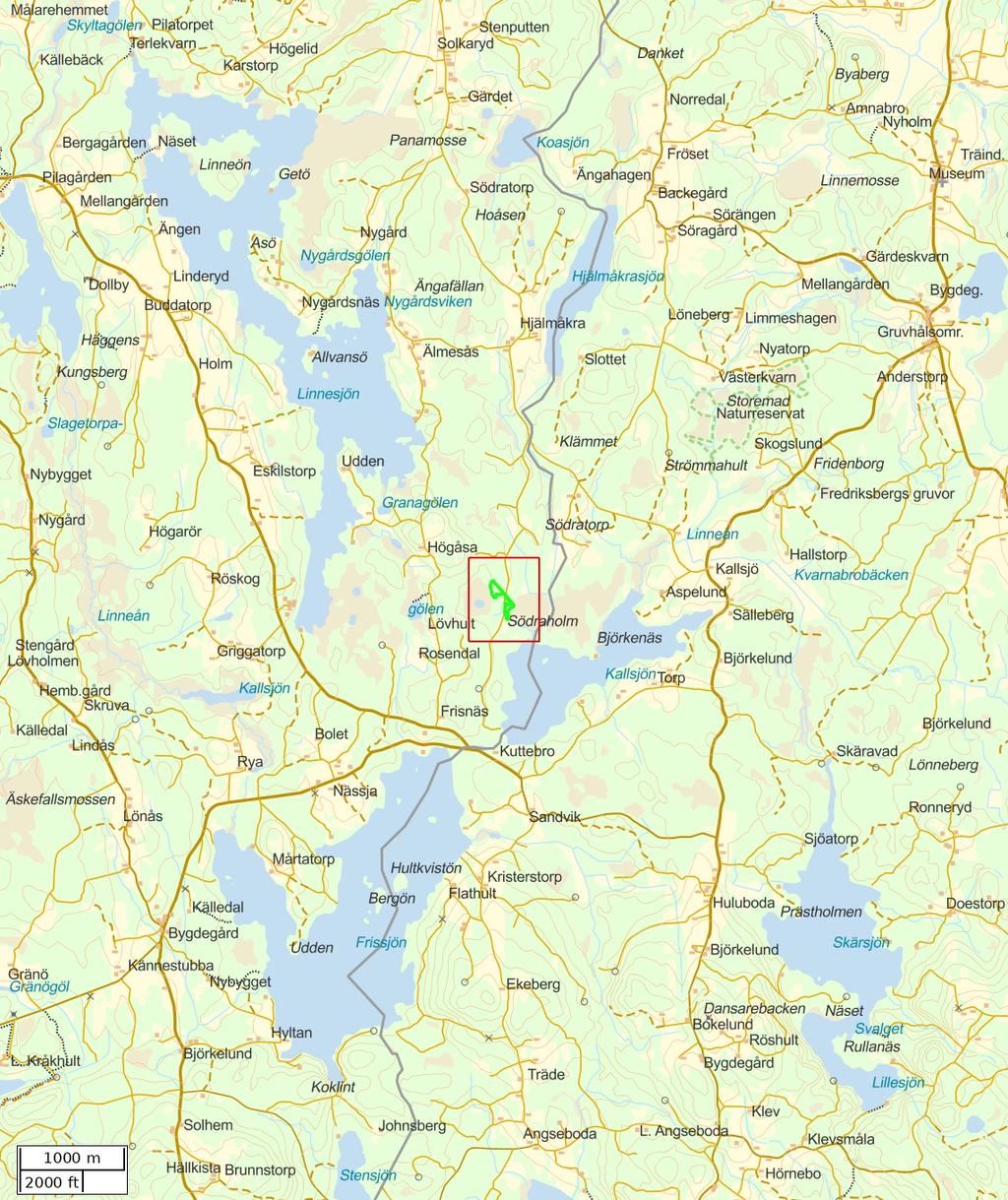 Traktdirektiv 18-12-06 19:00 Solkaryd 3:13 Hushållningssällskapet Skog Översiktskarta Skala: ~1:50000