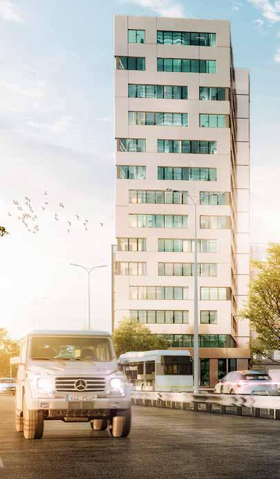 Detta är nu ett pågående utvecklingsprojekt av en 22 våningar hög kontorsbyggnad med höga fönsterpartier från golv till tak, vilket ger en fantastisk rymd och naturligt ljusinsläpp.