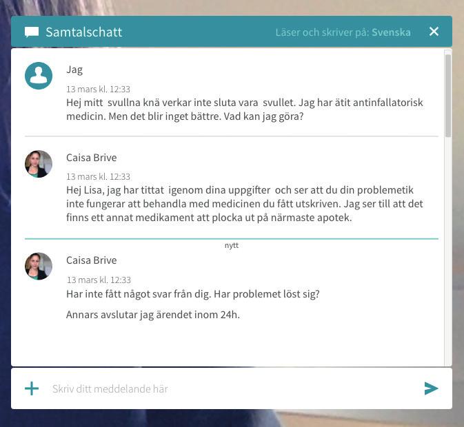 I chatten finns möjlighet att aktivera automatisk översättning.