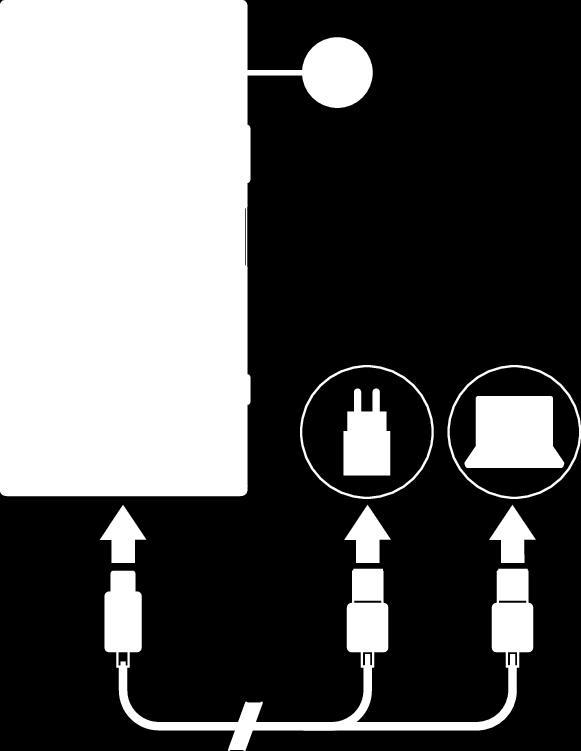 Batteri och underhåll Ladda enheten Använd alltid en originalladdare och USB Type-C-kabel från Sony som är avsedda för just din Xperia-modell.