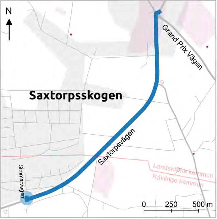 Väg 110, Simmarevägen-Cirkulationsplats Saxtorp Berörda kommuner: Kävlinge kommun, Landskrona stad Objektsid för kartreferens: 65 Öppet för trafik: Mellan 2021 och 2023 Ungefärlig kostnad: 4 miljoner