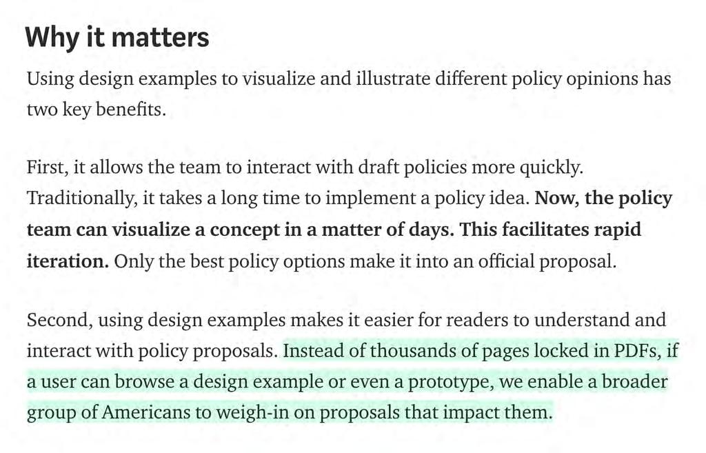 U.S. Digital Service: Design thinking i policy-arbete Visualisera koncept - skapa design exempel som