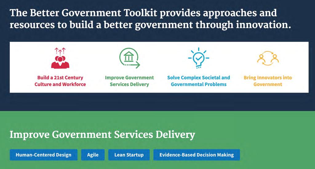 United states government: The Better Government Toolkit (länk här) The case of the US Federal