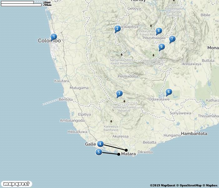 Resan i korthet Dagar Dag 1 Dag 2 Dag 3 Dag 4 5 Dag 6 Dag 7 Dag 8 Dag 9 Dag 10 Dag 11 Orter/resplan Vi samlas på Colombos internationella flygplats för transport till Kitulgala.