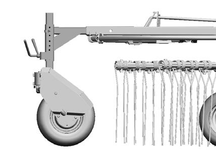 DRIFT Exempel - vänster rotor med tandemchassi: Förutsättningar: - Plant, stabilt underlag - 1,5 bar lufttryck i samtliga däck - Påbyggnadsmaskinen är monterad på traktorn och befinner sig i