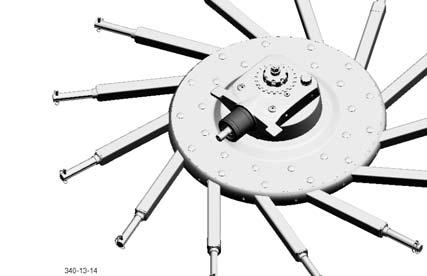 UNDERHÅLL Fettpåfyllning i rotorenheten: vid behov. 1. Öppna påfyllningsskruven (1). När påfyllningsskruven öppnas blir tallrikshjulets tandning väl synlig. 2.