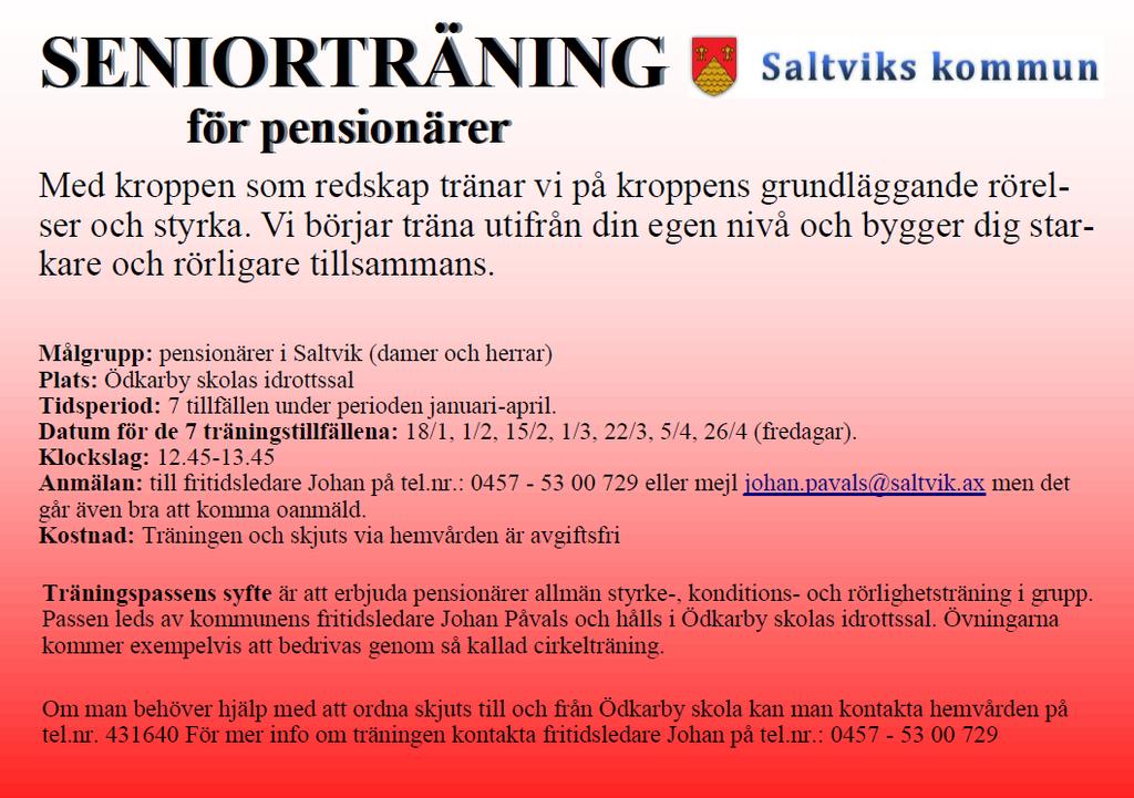 Äldreomsorgen SENIORCAFÉ Välkommen på Seniorcafé, udda veckor tisdag kl. 13.30 15.