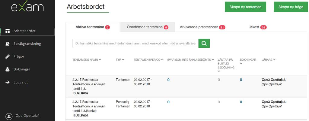 Programvaran Exam Utarbetas av Exam-konsortiet, bestående av nästan 30 universitet och