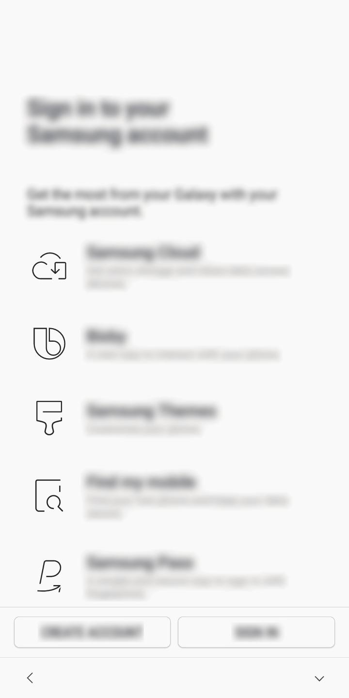 Grunder 6 Logga in på ditt Samsung account.
