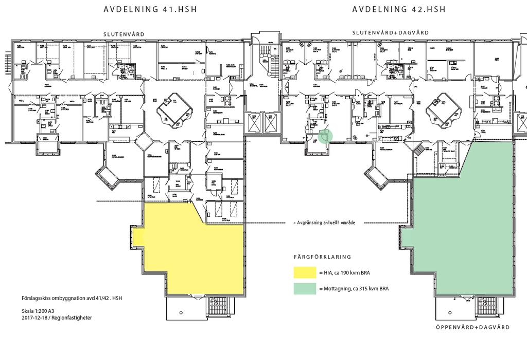 [Skriv text] Den vårdhygienska standarden på HIA som idag ligger på avdelning 42 har konstaterats vara bristfällig då det idag endast finns en toalett och dusch till patienterna och möjlighet till