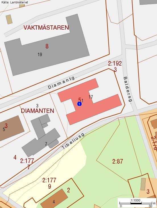 KARTA DIREKT Alla områden; Fastighet; 1:1000; fastighet:text,fastighet:granser; A4, Portrait Källa: Lantmäteriet; ALLMÄN+TAXERING