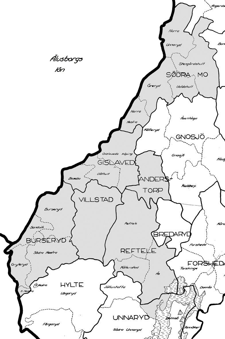 HISTORIA Gislaveds kommun bildades 1974 av de sex kommunerna Gislaved, Anderstorp, Villstad, Reftele, Burseryd och Södra Mo.