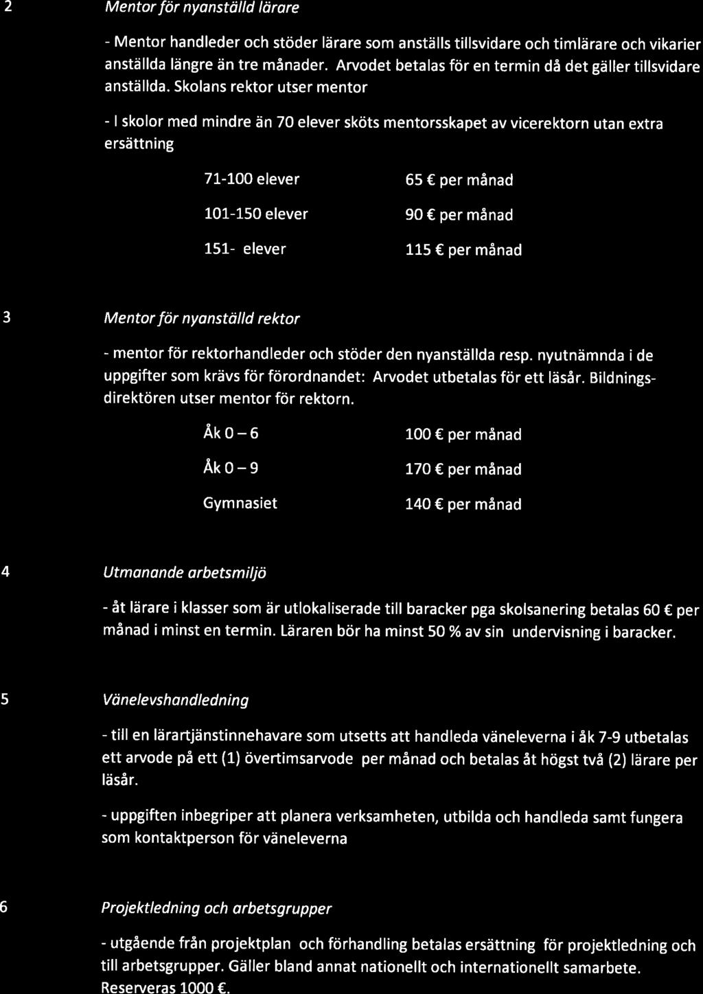 Bilaga, 18.02.2019 5 2 Mentor för nyanstölld lörare - Mentor handleder och stöder lärare som anställs tillsvidare och timlärare och vikarier anställda längre än tre månader.