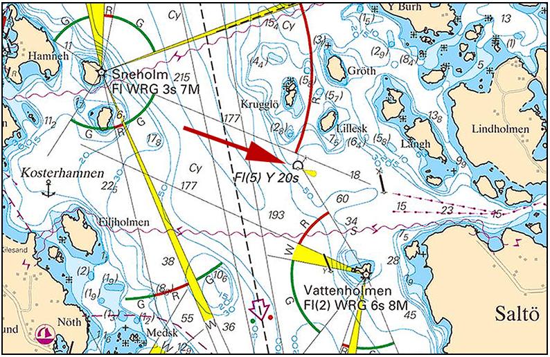 2016-12-08 13 Nr 628 Lysboj indragen, O om Syd-Koster SMHI. Publ. 8 december 2016 Vänern och Trollhätte kanal * 11749 Sjökort: 131 Sverige. Vänern och Trollhätte kanal. Vänern. Skoghall. Garpen. Fyr.