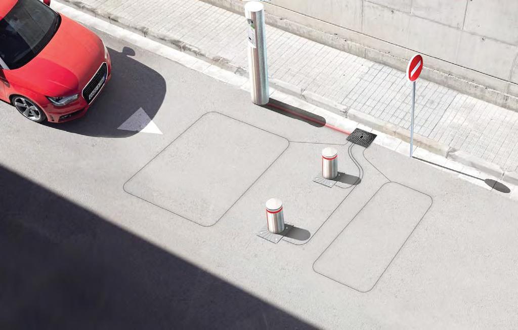 Funktionsprinciper för automatiska pollare Illustrationen ovan visar ett exempel med en kontrollerad enkelriktad passage Det finns många typer av passager: En sänkbar pollares enda nackdel är att den