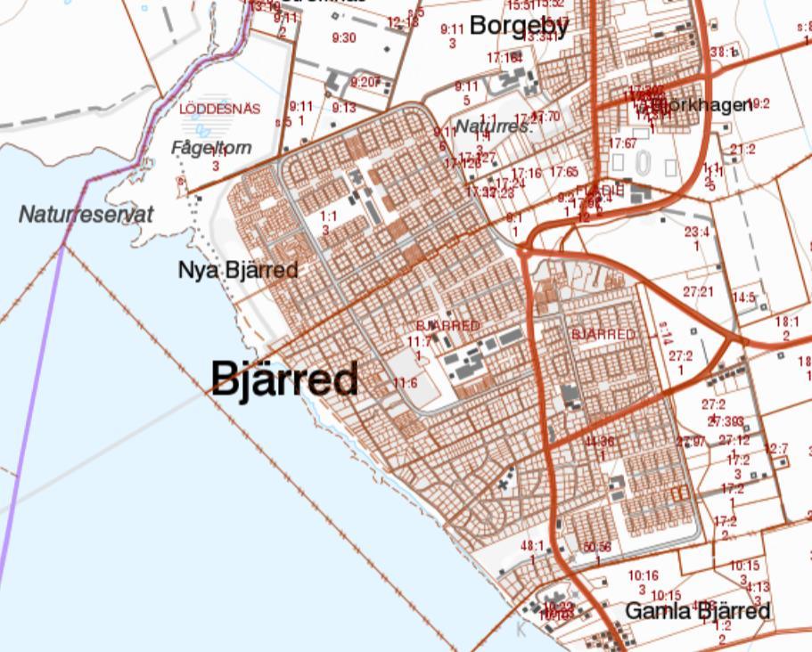 Figur 1. Karta från SGU:s karttjänst. Aktuellt undersökningsområde framgår av gul markering.