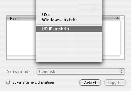 15. Utför något av följande beroende på vilken version av Mac OS X du använder: Mac OS X v 10.2.3 och senare versioner Mac OS X v 10.2.2 och tidigare versioner Svenska Välj Rendezvous.