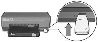 4. Slut den trådløse netværksnøgle til PictBridge USB-porten foran på printeren, mens printeren er tændt. 5. Vent, indtil printerindikatorerne blinker samtidigt tre gange. 6.