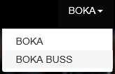 På hemsidan kan man klicka på BOKA i huvudmenyn och välja menyvalet Boka buss.