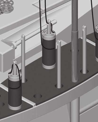 The cones sink into the pads which prevents the thread slipping under the cones (picture 7) Place normal household cones with the winder edge at the bottom on the spool pin (picture 8) Place larger,