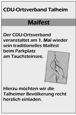 Redaktionsschluss für das Mitteilungsblatt in der Kalenderwoche 19 ist aufgrund des Feiertags bereits am Montag, 6. Mai, um 12.00 Uhr!