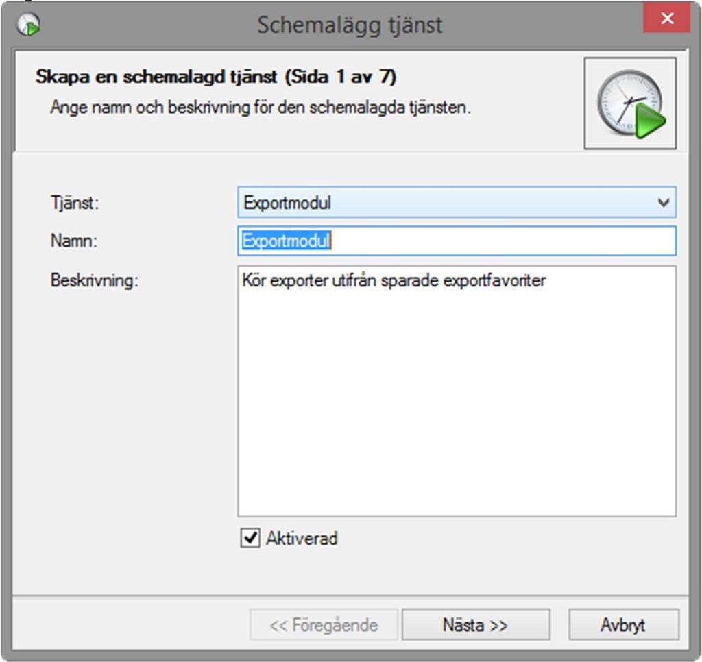 7. För att schemalägga exportjobbet