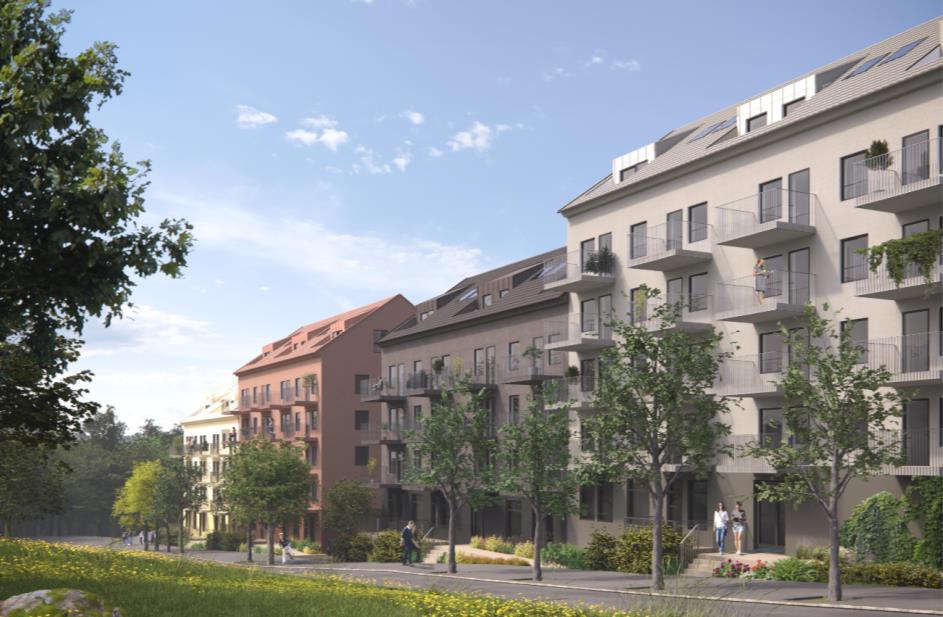 Sida 7 (16) volymer skapade en viss variation. I ett läge föreslogs två hus kopplas samman med en lägre byggnad för att skapa ett mer omslutet gårdsrum.