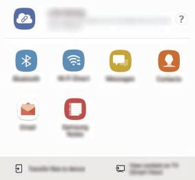 Grundläggande 3 Tryck lätt på Dela och välj en delningsmetod såsom Bluetooth och e-post.