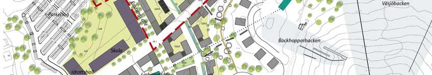 A C B Illustration, visar de kvartersgator där kommunen är fastighetsägare Dagvatten De stråk, som i underliggande detaljplan endast får byggas över /under med ett planterbart bjälklag, föreslås