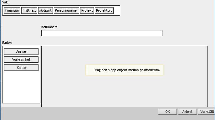När du klickar på knappen med pilarna öppnas en pop-up ruta, där du kan välja att ordna datan utefter egna önskemål och behov (se nedan).
